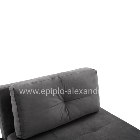 HM3078.11 Armchair Bed, velvet grey, 95x92x66cm