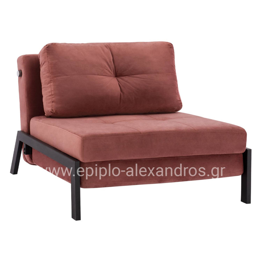 HM3078.12 ARMCHAIR/BED CONSTANCE, DUSTY PINK VELVET 95x92x66Y cm.