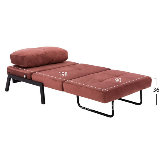 HM3078.12 ARMCHAIR/BED CONSTANCE, DUSTY PINK VELVET 95x92x66Y cm.