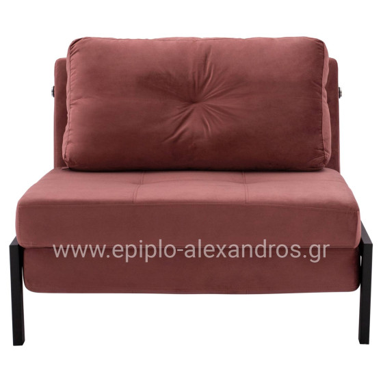 HM3078.12 ARMCHAIR/BED CONSTANCE, DUSTY PINK VELVET 95x92x66Y cm.