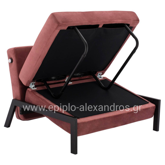 HM3078.12 ARMCHAIR/BED CONSTANCE, DUSTY PINK VELVET 95x92x66Y cm.