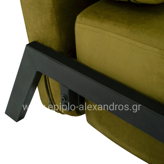 HM3078.13 Armchair Bed Constance, Olive Green Velvet, 95x92x66cm