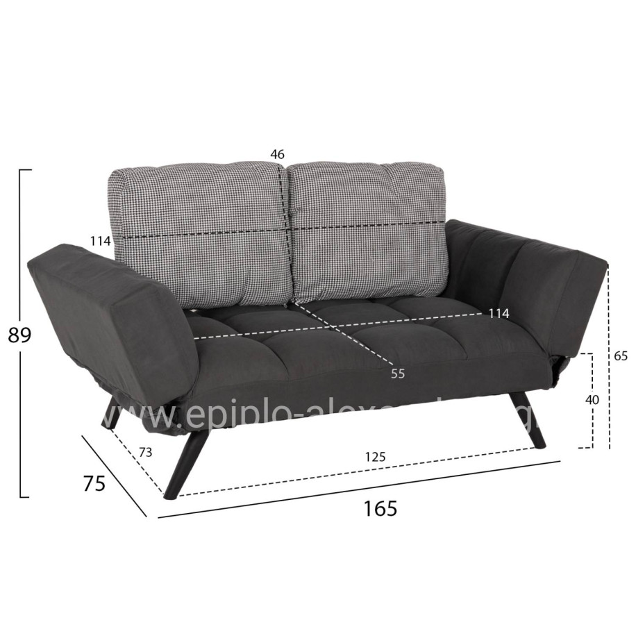 Sofa 3 Seater HM3169.01 GREY with Pillows 165-190x75x89Η cm