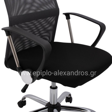 Office chair CABLE HM1000.10 Black Grey Mesh chromed leg 61x58x118