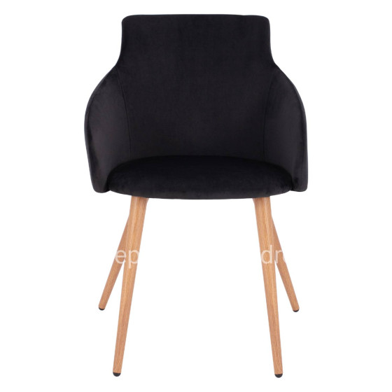 Armchair Ivy Velvet Black with metallic legs HM8546.04 53x55x79cm