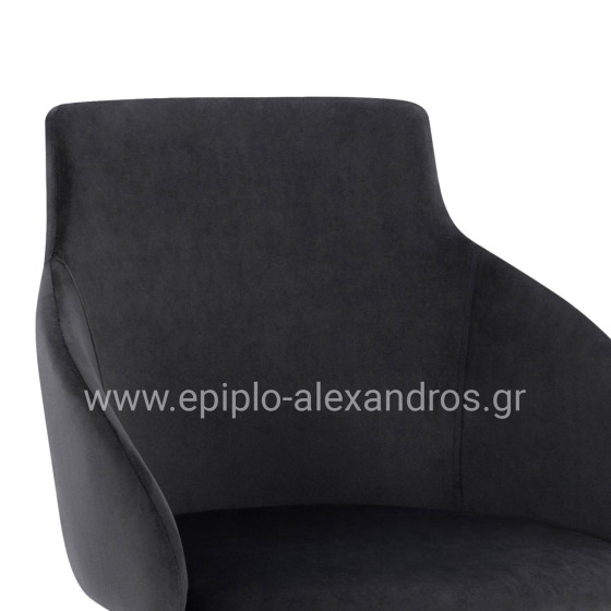 Armchair Ivy Velvet Black with metallic legs HM8546.04 53x55x79cm
