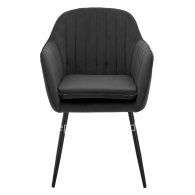 ΠΟΛΥΘΡΟΝΑΚΙ SAWYER ΒΕΛΟΥΔΟ ΓΚΡΙ ΜΕ ΜΑΥΡΑ ΠΟΔΙΑ HM8523.11 53x60x76Y εκ.