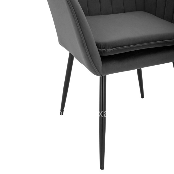 ΠΟΛΥΘΡΟΝΑΚΙ SAWYER ΒΕΛΟΥΔΟ ΓΚΡΙ ΜΕ ΜΑΥΡΑ ΠΟΔΙΑ HM8523.11 53x60x76Y εκ.