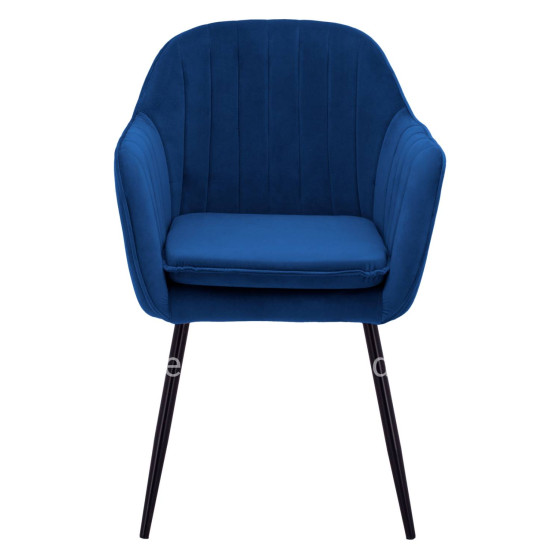 Armchair Sawyer Velvet Blue with black legs HM8523.18 53x60x76cm