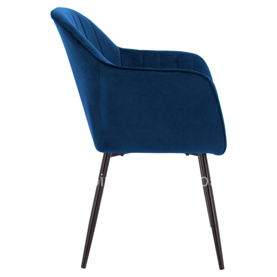 Armchair Sawyer Velvet Blue with black legs HM8523.18 53x60x76cm