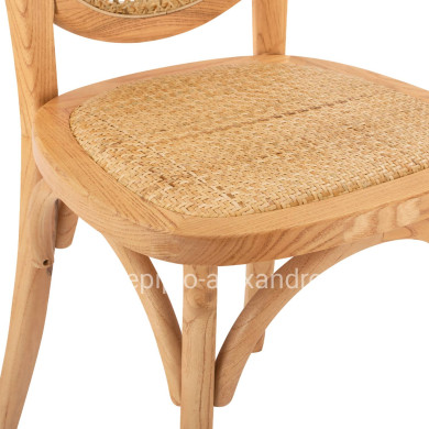 ΚΑΡΕΚΛΑ ΞΥΛΙΝΗ TINSLEY ΜΕ ΟΒΑΛ ΠΛΑΤΗ ΚΑΙ ΠΛΕΞΗ RATTAN ΣΕ ΦΥΣΙΚΗ ΑΠΟΧΡΩΣΗ HM8745.01 45x50x97 εκ.