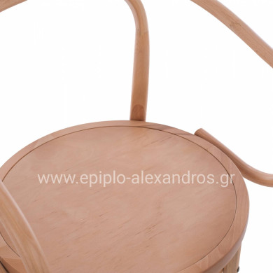 Wooden Armchair from beech wood in natural color HM8746.01 56x52x82cm