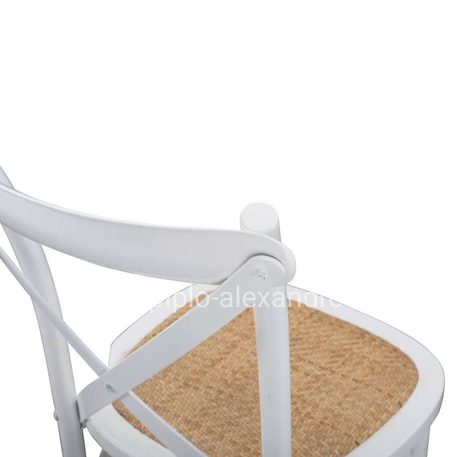 Wooden chair Owen Stackable from beech wood in white color with crossed back HM8575.14 48x53x90 cm