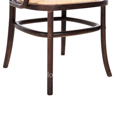 ARMCHAIR VAIANA HM8748 BEECH WOOD IN BROWN-RATTAN KNITTED IN NATURAL 55x55x90Hcm.