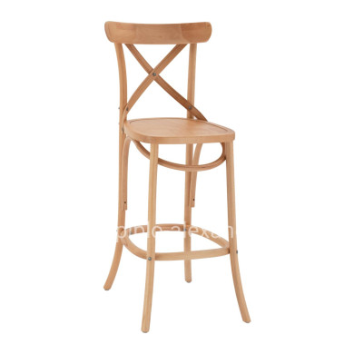 MEDIUM HEIGHT BAR STOOL GIOLIANA HM8750.01 BEECH WOOD IN NATURAL COLOR-PLYWOOD SEAT 46x46x101Hcm