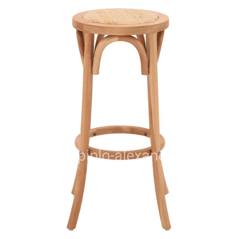 Wooden Stool from beech wood in natural color with mat 36'x70cm HM8751.01