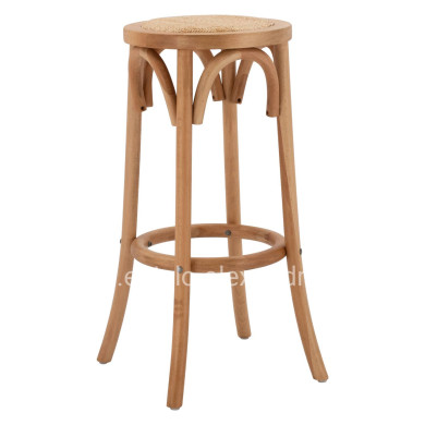 Wooden Stool from beech wood in natural color with mat 36'x70cm HM8751.01