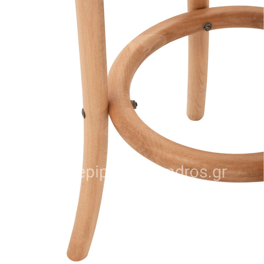 Wooden Stool from beech wood in natural color with mat 36'x70cm HM8751.01