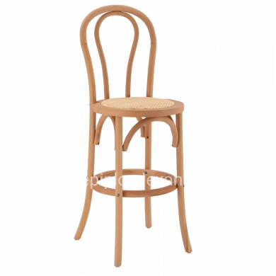 Wooden bar stool MONTREAL- beech wood in natural color with mat 41x47x108 HM8749.01