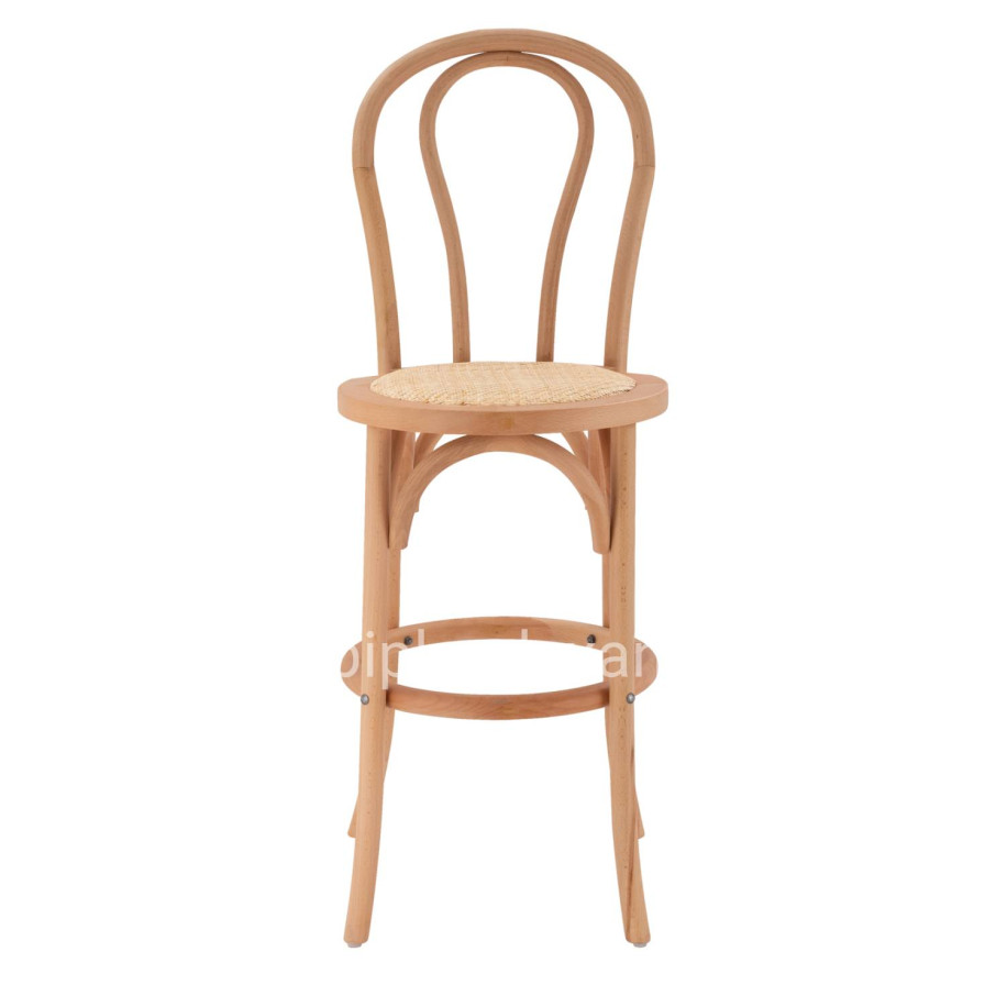 Wooden bar stool MONTREAL- beech wood in natural color with mat 41x47x108 HM8749.01