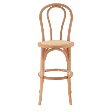 Wooden bar stool MONTREAL- beech wood in natural color with mat 41x47x108 HM8749.01