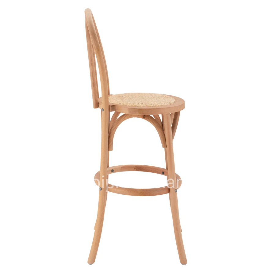 Wooden bar stool MONTREAL- beech wood in natural color with mat 41x47x108 HM8749.01