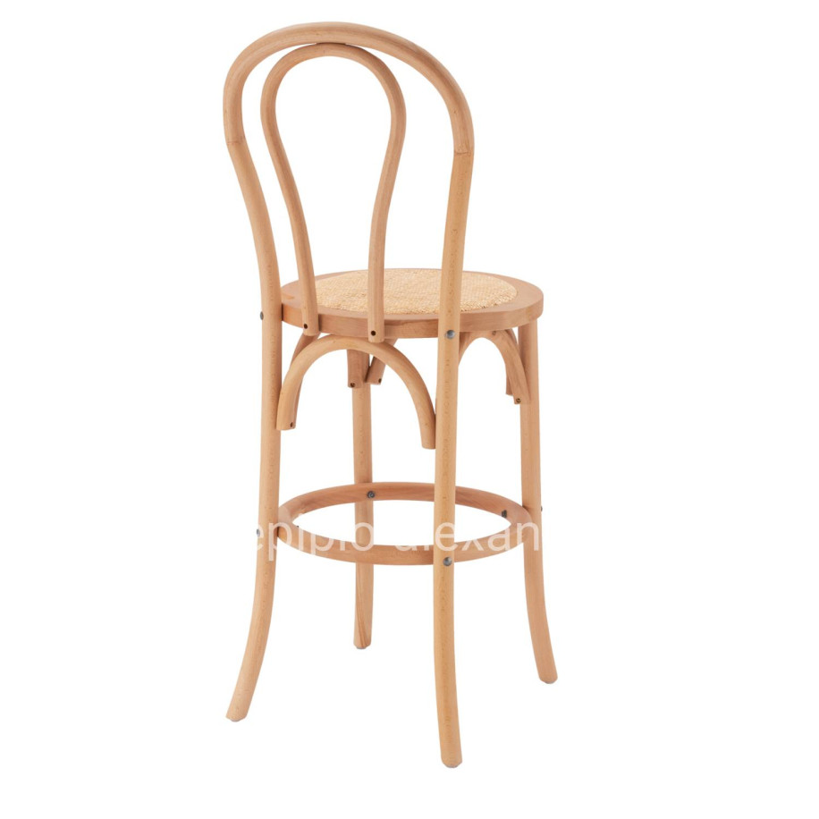Wooden bar stool MONTREAL- beech wood in natural color with mat 41x47x108 HM8749.01