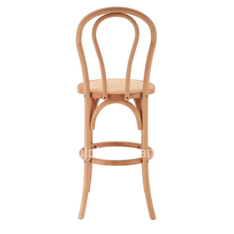 Wooden bar stool MONTREAL- beech wood in natural color with mat 41x47x108 HM8749.01