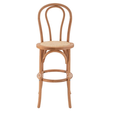 Wooden Stool bar MONTREAL- beech wood dark honey with mat 41x47x108 HM8749.05