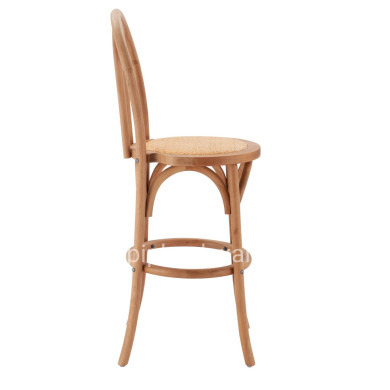 Wooden Stool bar MONTREAL- beech wood dark honey with mat 41x47x108 HM8749.05