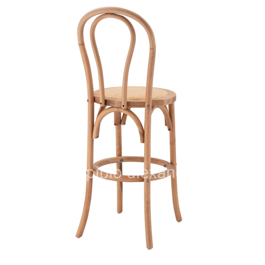 Wooden Stool bar MONTREAL- beech wood dark honey with mat 41x47x108 HM8749.05