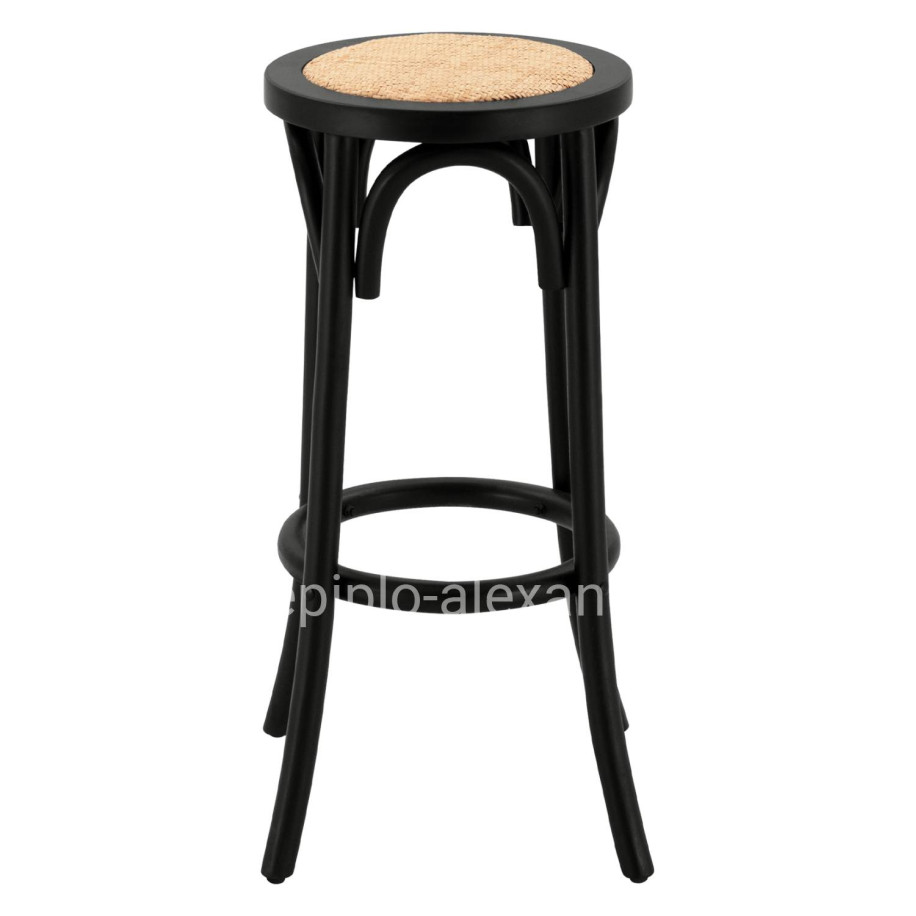 Wooden stool from beech wood black wuth mat 36'x70xm HM8751.02