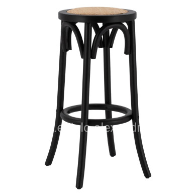 Wooden stool from beech wood black wuth mat 36'x70xm HM8751.02