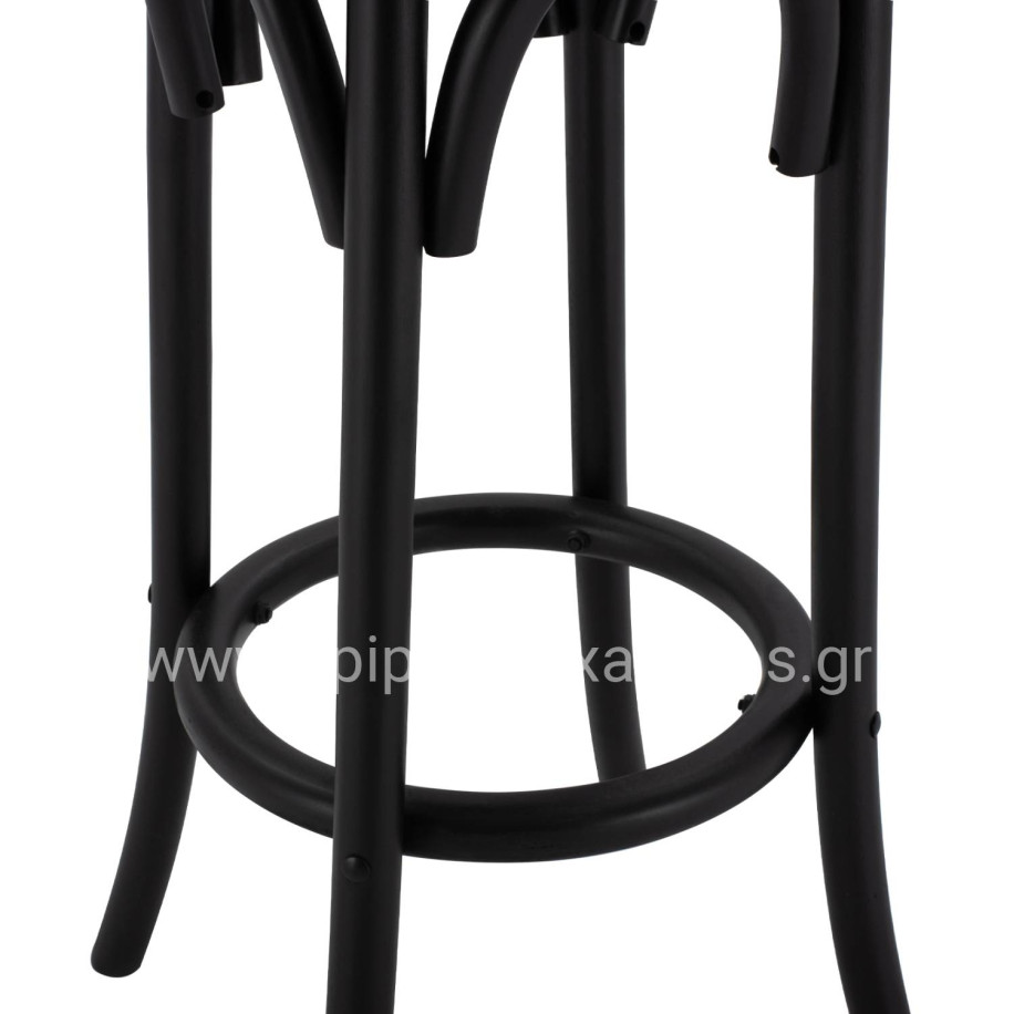 Wooden stool from beech wood black wuth mat 36'x70xm HM8751.02