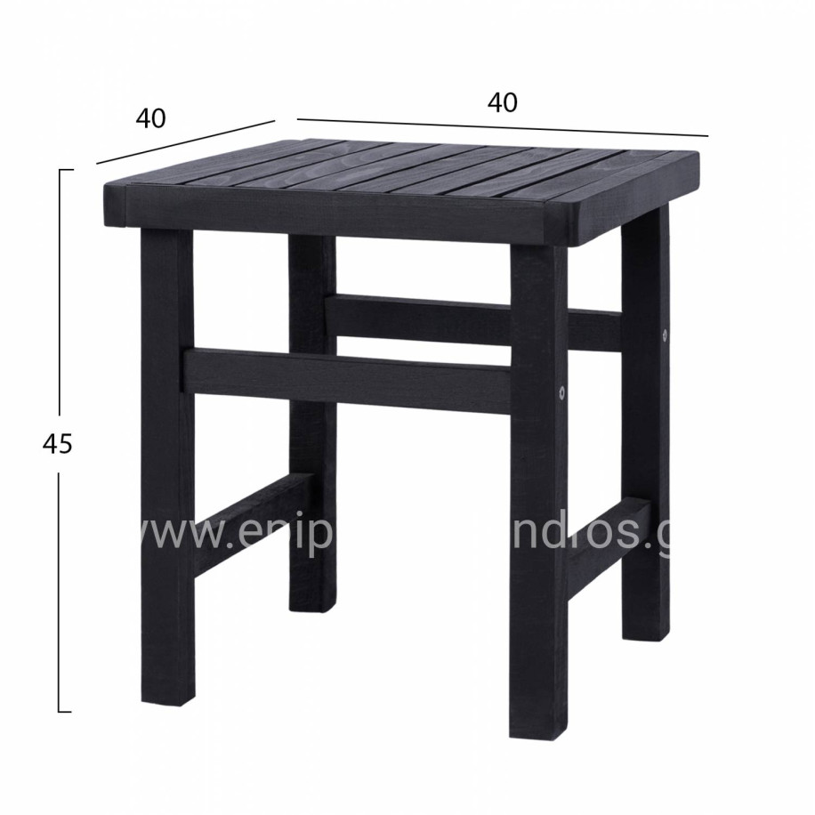 Stool-Table Black Koli 40x40x45cm HM289.04