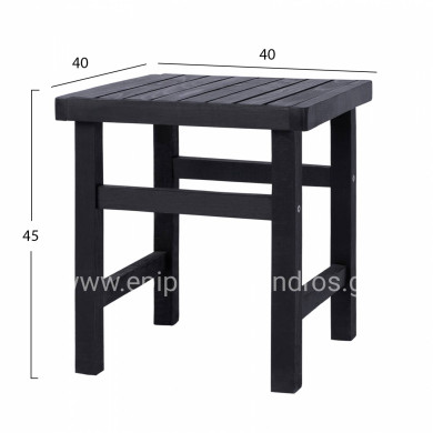 ΣΚΑΜΠΩ-ΤΡΑΠΕΖΑΚΙ ΜΑΥΡΟ KOLI 40Χ40X45Υ εκ. HM289.04