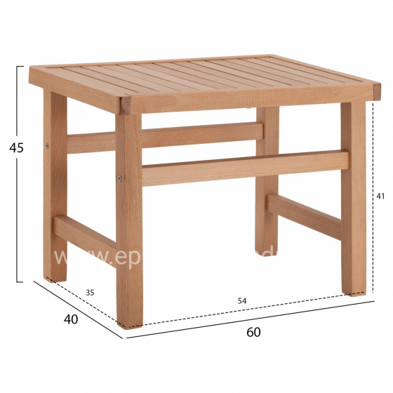 ΣΚΑΜΠΟ-ΤΡΑΠΕΖΑΚΙ ΞΑΠΛΩΣΤΡΑΣ KOLI HM11499.03 ΦΥΣΙΚΟ ΕΜΠΟΤΙΣΜΟΥ 60Χ40X45Υεκ.