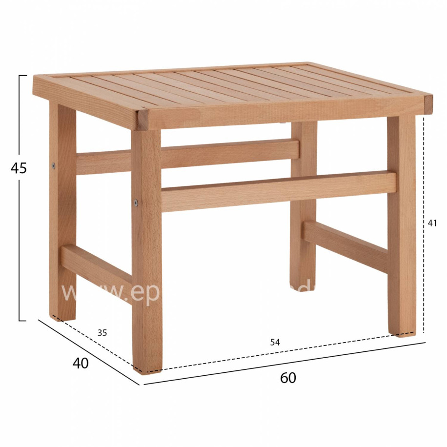 STOOL-COFFEE TABLE KOLI HM11499.03 NATURAL COLOR IMPREGNATED 60x40x45Hcm