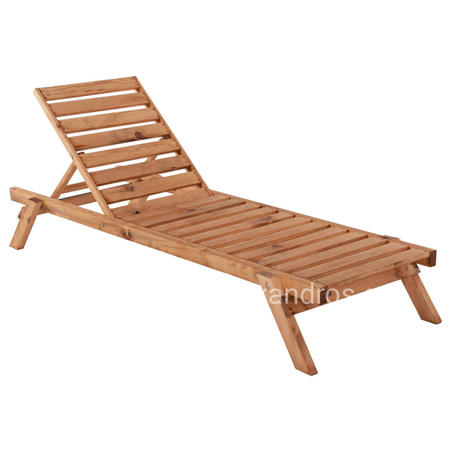 PROFESSIONAL SUNBED HM11431.03 FIR WOOD IN NATURAL SHADE 72x196x29-84H cm.