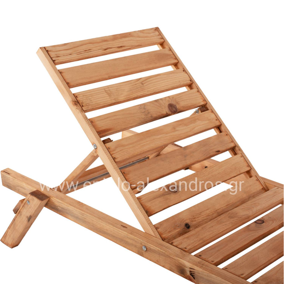 PROFESSIONAL SUNBED HM11431.03 FIR WOOD IN NATURAL SHADE 72x196x29-84H cm.