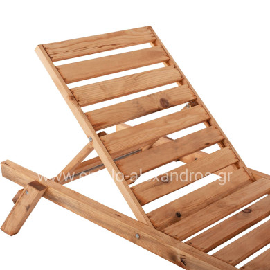 PROFESSIONAL SUNBED HM11431.03 FIR WOOD IN NATURAL SHADE 72x196x29-84H cm.