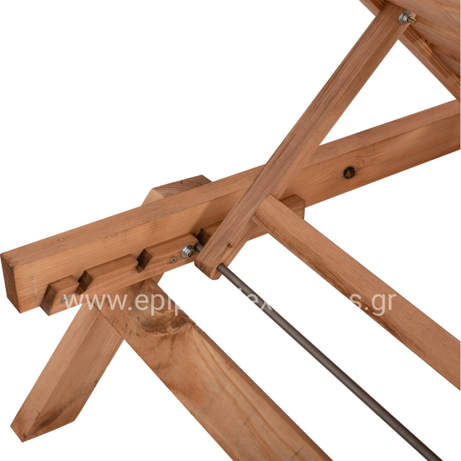 PROFESSIONAL SUNBED HM11431.03 FIR WOOD IN NATURAL SHADE 72x196x29-84H cm.