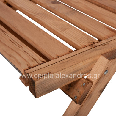 PROFESSIONAL SUNBED HM11431.03 FIR WOOD IN NATURAL SHADE 72x196x29-84H cm.