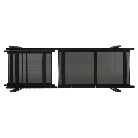 Professional Sunbed Beech wood Creta Black & Black Fabric HM11340.02 202,5x66,5x30,5 cm