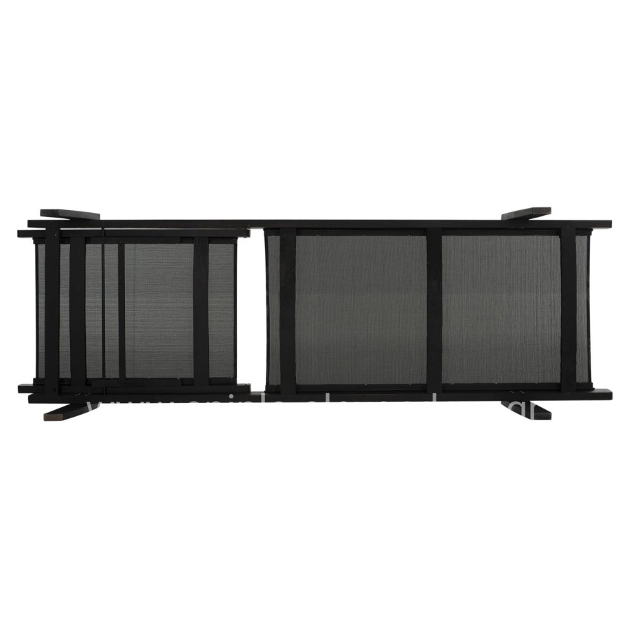 Professional Sunbed Beech wood Creta Black & Black Fabric HM11340.02 202,5x66,5x30,5 cm