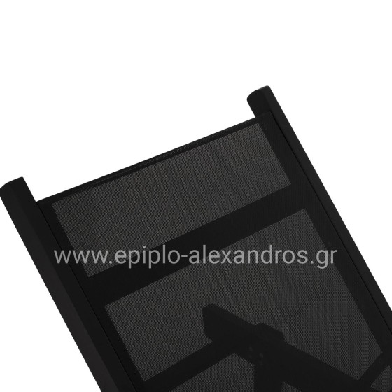 Professional Sunbed Beech wood Creta Black & Black Fabric HM11340.02 202,5x66,5x30,5 cm
