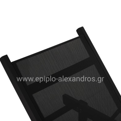 Professional Sunbed Beech wood Creta Black & Black Fabric HM11340.02 202,5x66,5x30,5 cm