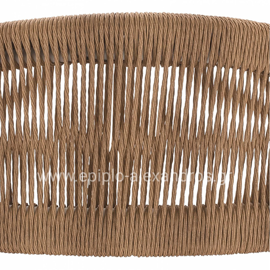 ALUMINUM STOOL WHITE WITH ROPE BEIGE HM5785.01 56x59x107 cm.