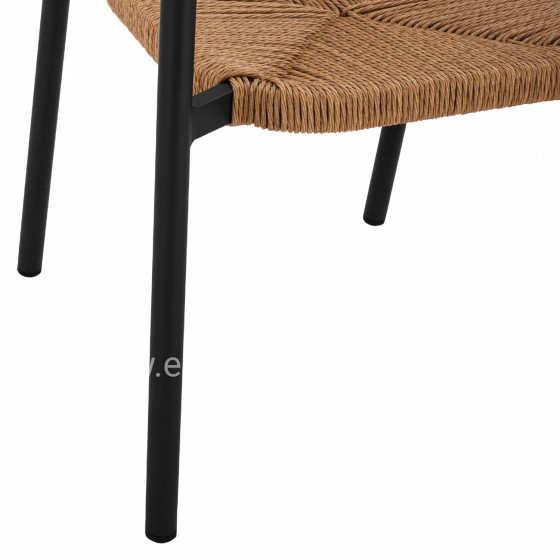 CHARCOAL ALUMINUM ARMCHAIR WITH BEIGE PE ROPE HM5786.02 55,5x50x77,5 cm.