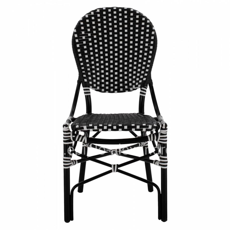 ΚΑΡΕΚΛΑ ΑΛΟΥΜΙΝΙΟΥ BAMBOO LOOK ΜΕ WICKER ΜΑΥΡΟ ΛΕΥΚΟ HM5792.02 46x60x96 εκ.